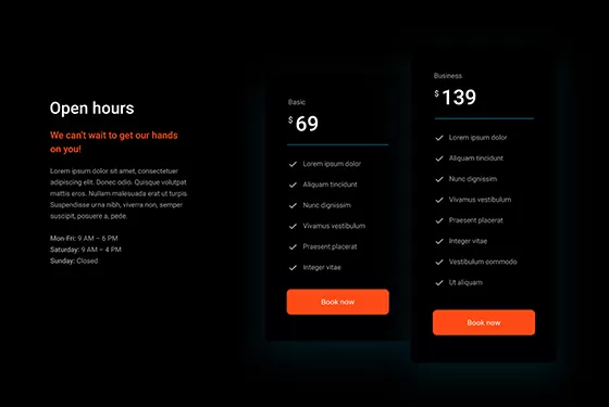 Pricing Table Dark PTD-PRO-108