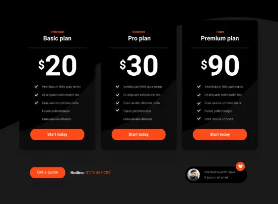 Pricing Table Dark PTD-PRO-04