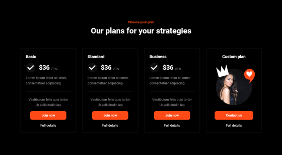 Pricing Table Dark PTD-PRO-05