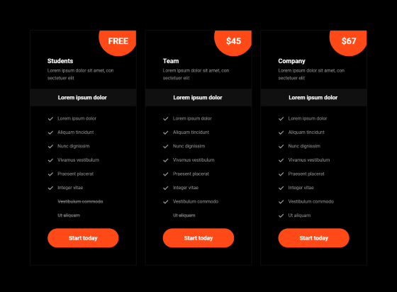 Pricing Table Dark PTD-PRO-06