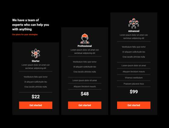 Pricing Table Dark PTD-PRO-08