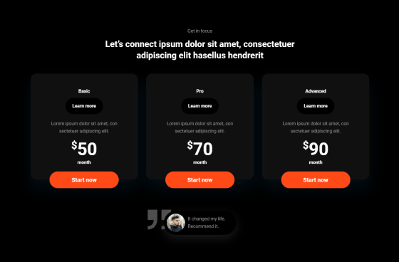 Pricing Table Dark PTD-PRO-10