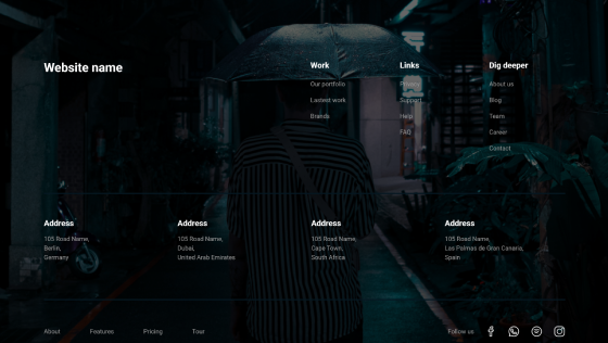 Pure Footer Dark PFD-PRO-69